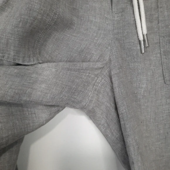 Athleta Cabo Linen Wide Leg Pants Pull On Elastic Waist Womens Size 6T Coastal - Picture 6 of 15